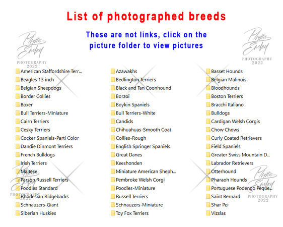 Breed list