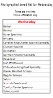 Wednesday Breed list